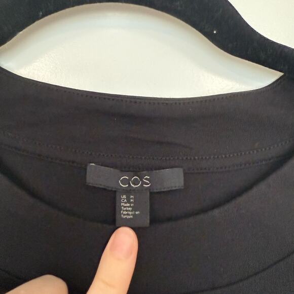 COS Minimal A-Line Black Lagenlook Midi Dress - Picture 8 of 8